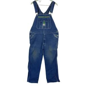 Liberty Overalls Mens 40x27 Blue Denim Workwear Carpenter Bibs Pockets Hemmed